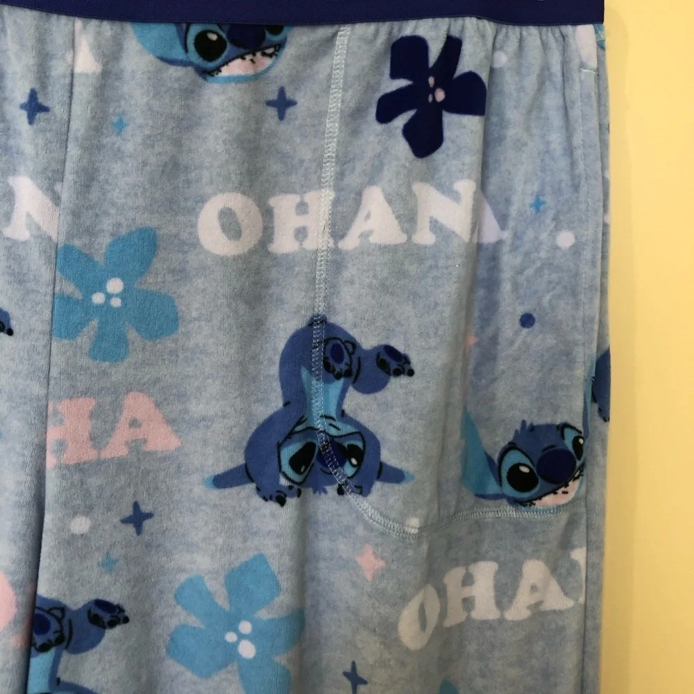 Disney Lilo & Stitch Blue Lounge Pajama Fleece XXL Pants Women’s - Picture 4 of 11